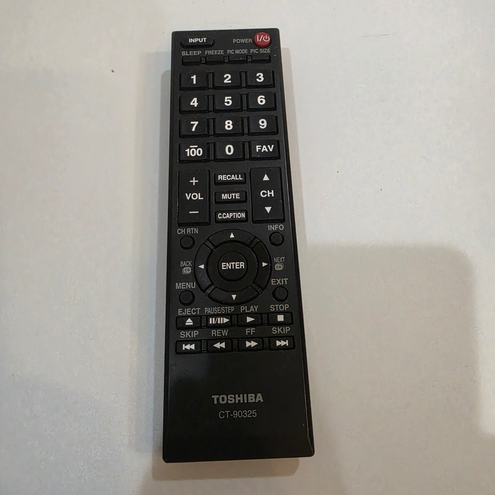 Toshiba Remote Control CT-90325 Black Excellent OEM TV Replacement